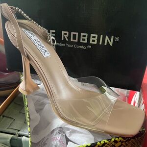 Clear open toe heels